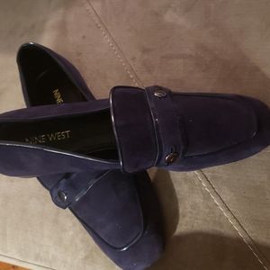 NINE WEST Navy Suede Flats
